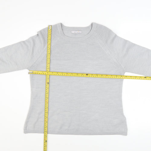 Marks and Spencer Women Grey Size 12 Crew Neck Knit Jumper