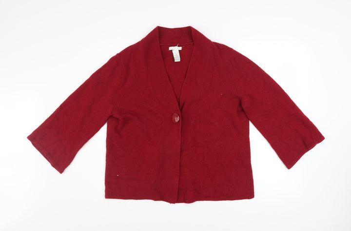 Tweeds Womens Red Wool Angora Blend Cardigan XL Knit V-Neck