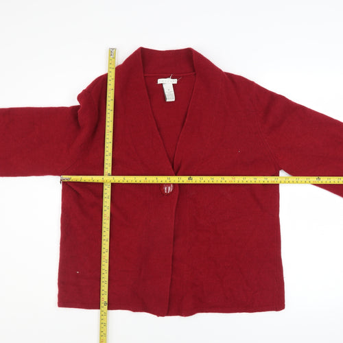 Tweeds Womens Red Wool Angora Blend Cardigan XL Knit V-Neck