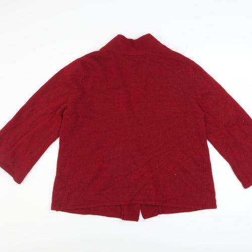Tweeds Womens Red Wool Angora Blend Cardigan XL Knit V-Neck