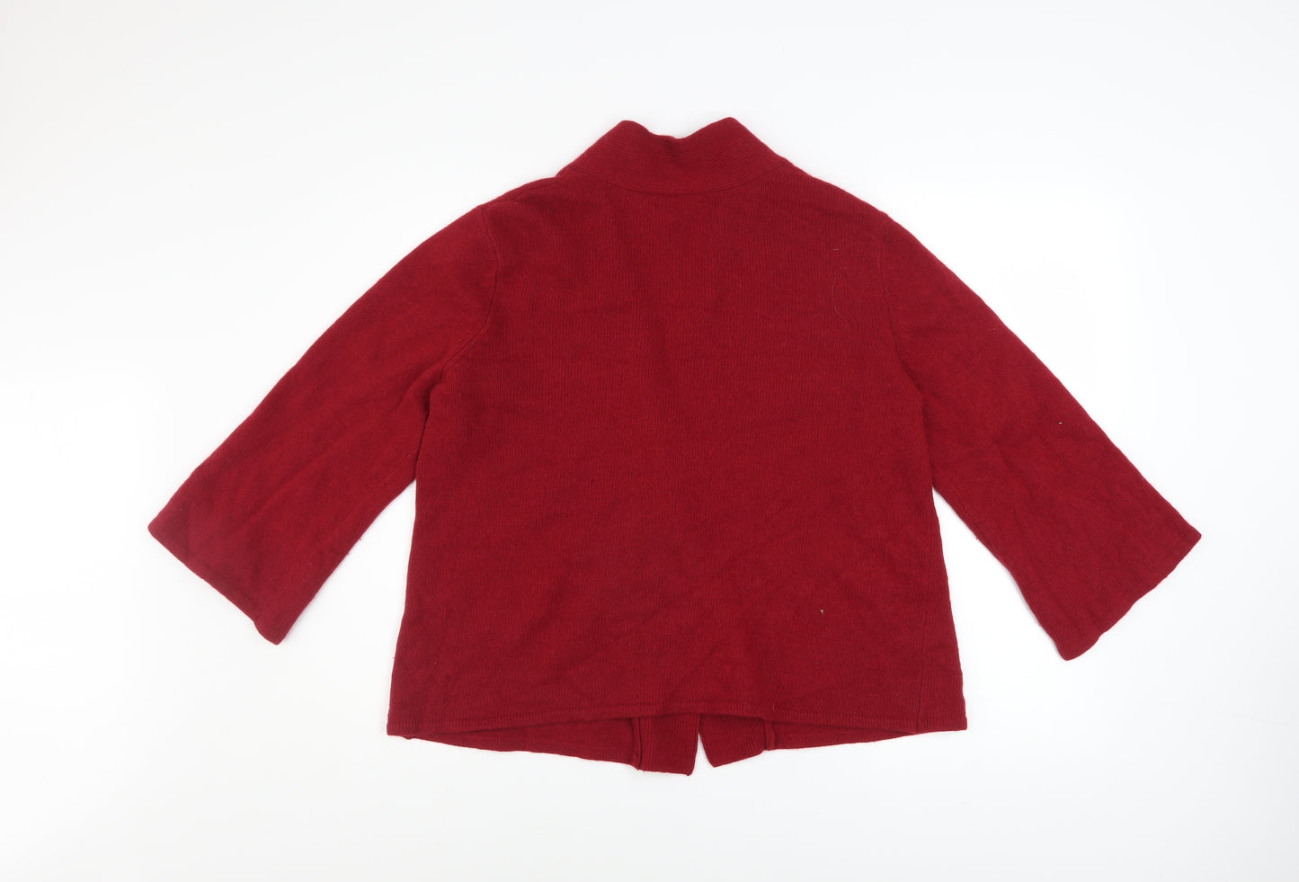 Tweeds Womens Red Wool Angora Blend Cardigan XL Knit V-Neck