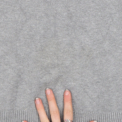 New Look Womens Grey Mock Neck Relaxed Fit Knit Jumper Size M