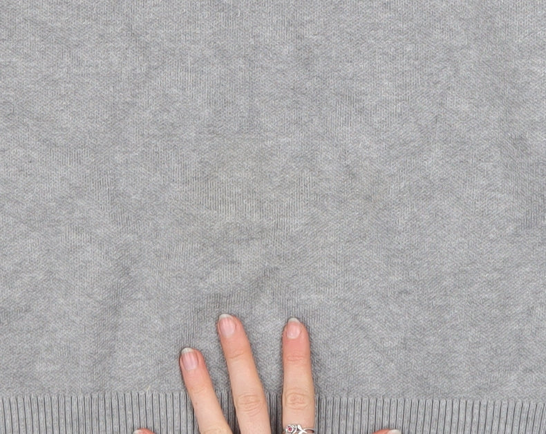 New Look Womens Grey Mock Neck Relaxed Fit Knit Jumper Size M