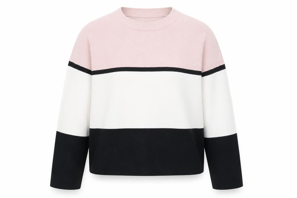 Front view of New Look Women's Multicoloured Striped jumper, size S