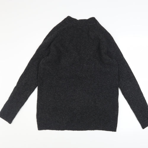 L.O.G.G. Womens Grey V-Neck Wool Blend Pullover Jumper Size S