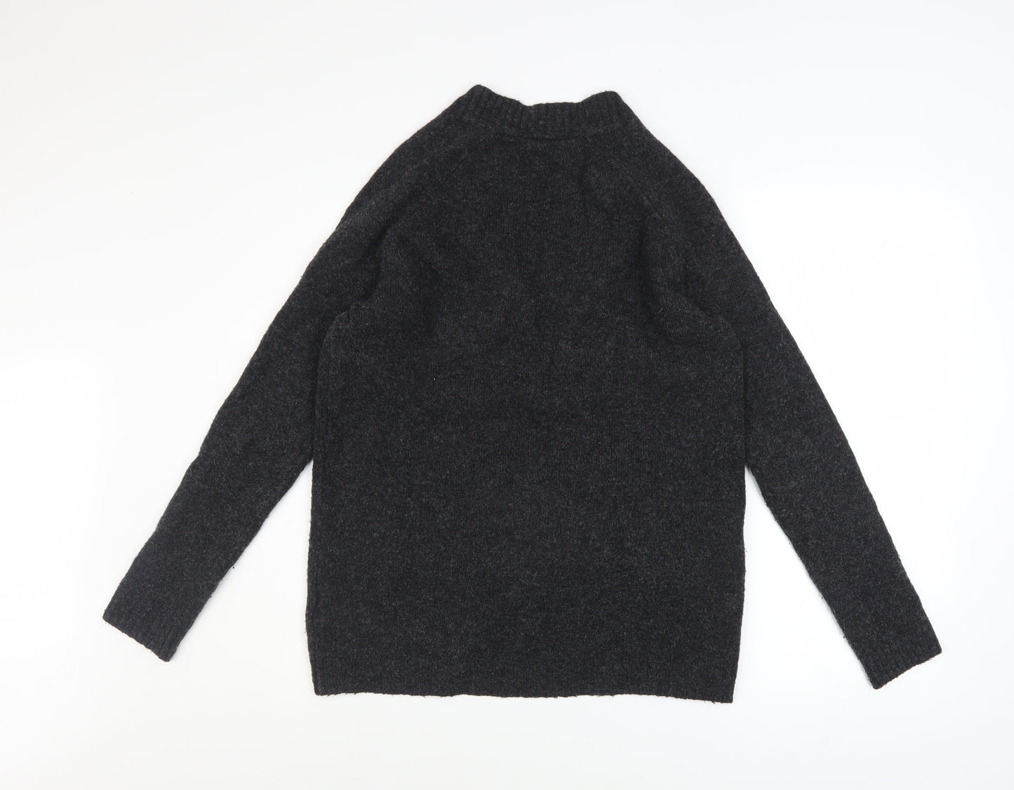 L.O.G.G. Womens Grey V-Neck Wool Blend Pullover Jumper Size S