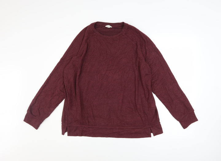 Hush Womens Burgundy Pullover Sweatshirt M Viscose Blend