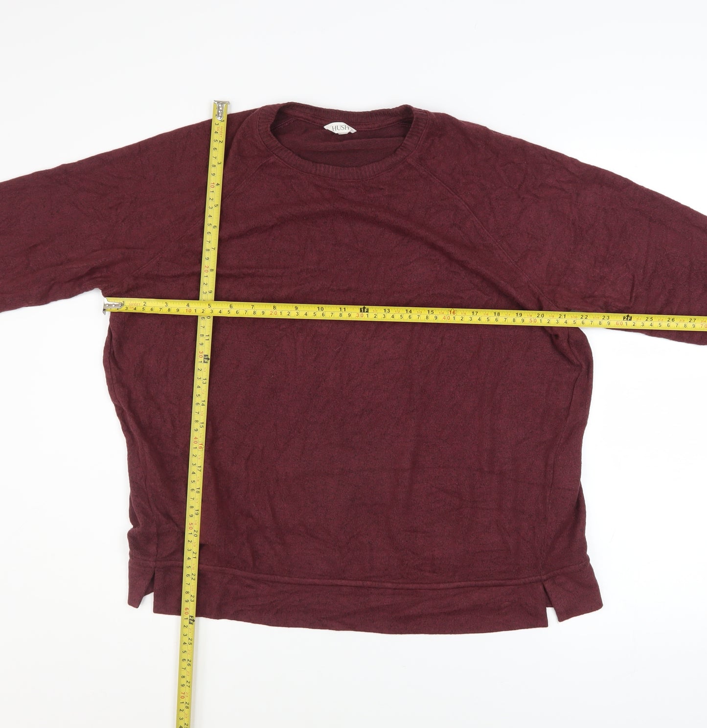 Hush Womens Burgundy Pullover Sweatshirt M Viscose Blend