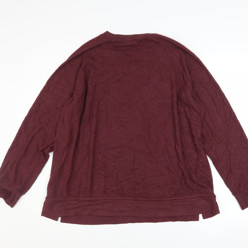 Hush Womens Burgundy Pullover Sweatshirt M Viscose Blend