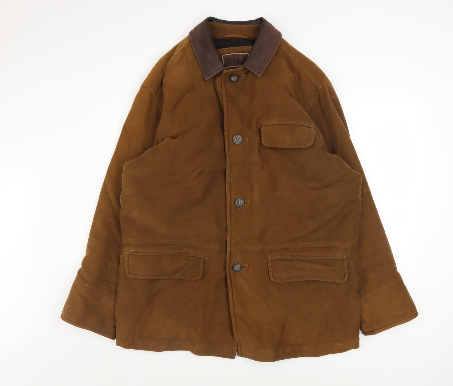 Marks and Spencer Men's Brown Cotton Overcoat Jacket M