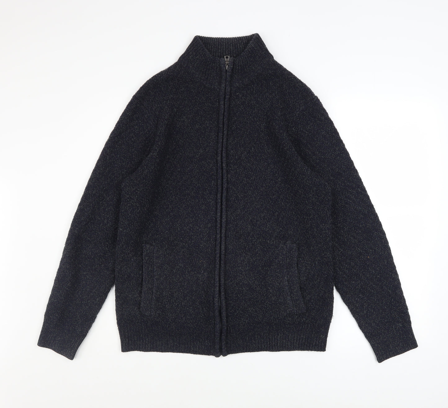 Marks and Spencer Men's Black M Full Zip Knit Jacket Medium
