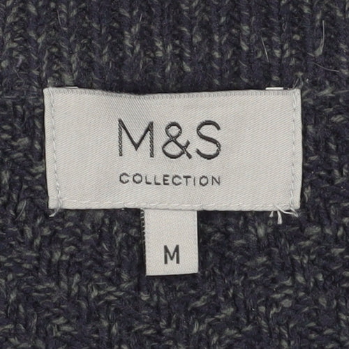 Marks and Spencer Men's Black M Full Zip Knit Jacket Medium