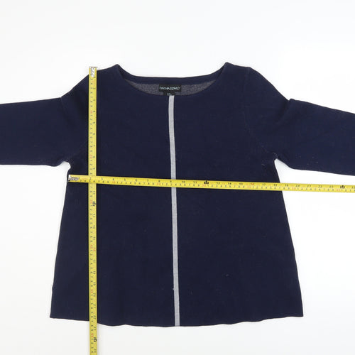 Cynthia Rowley Women's Blue Crew Neck Knit Jumper Size M
