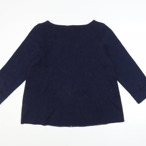 Cynthia Rowley Women's Blue Crew Neck Knit Jumper Size M