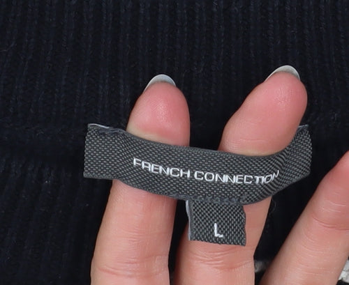 French Connection Women's Black White Striped Cotton Jumper L