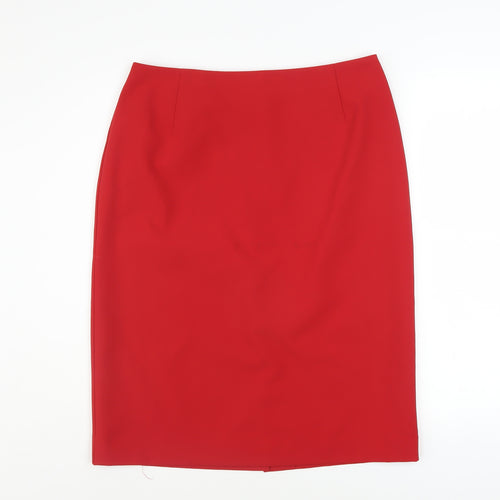 Collection Women's Red Size 14 Pencil Skirt Lined Knee Length