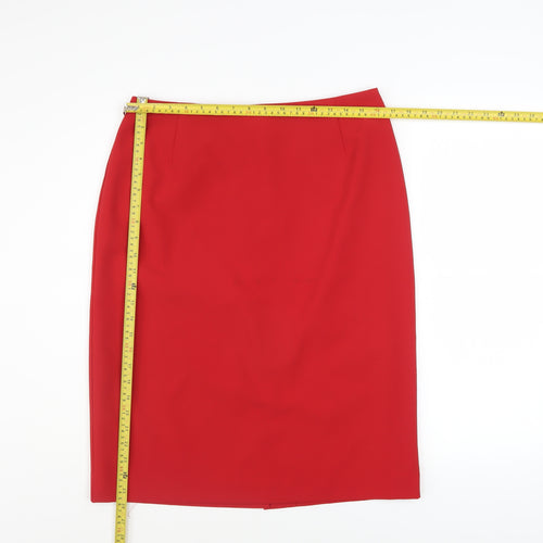 Collection Women's Red Size 14 Pencil Skirt Lined Knee Length