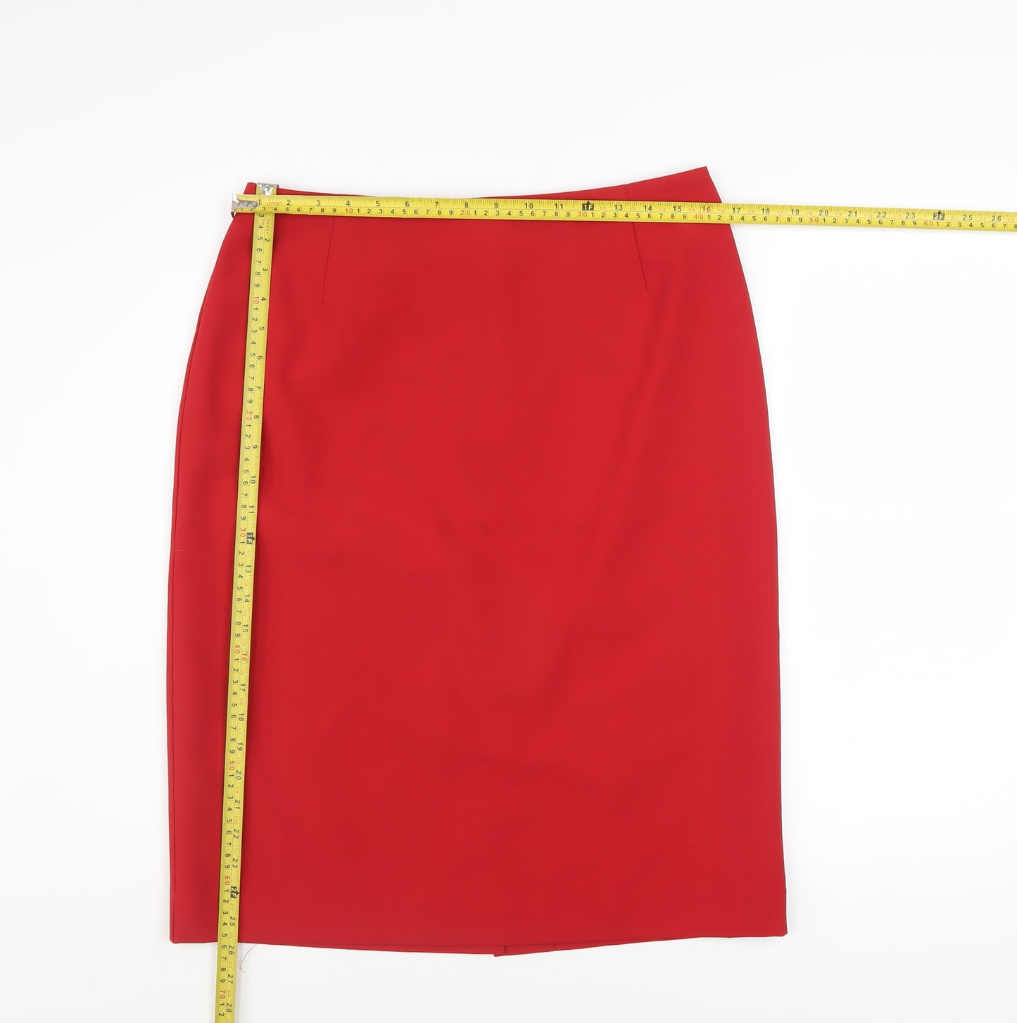 Collection Women's Red Size 14 Pencil Skirt Lined Knee Length