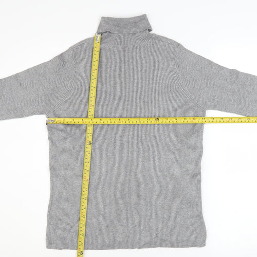 Marks and Spencer Women Grey Roll Neck Knit Jumper Size 22