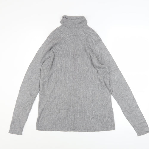 Marks and Spencer Women Grey Roll Neck Knit Jumper Size 22