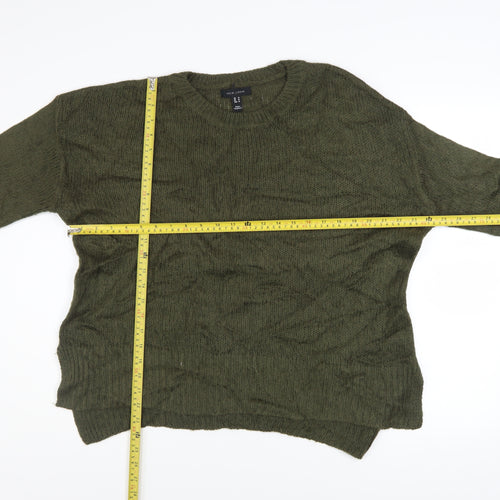 New Look Women Green Acrylic Knit Pullover Jumper Size M