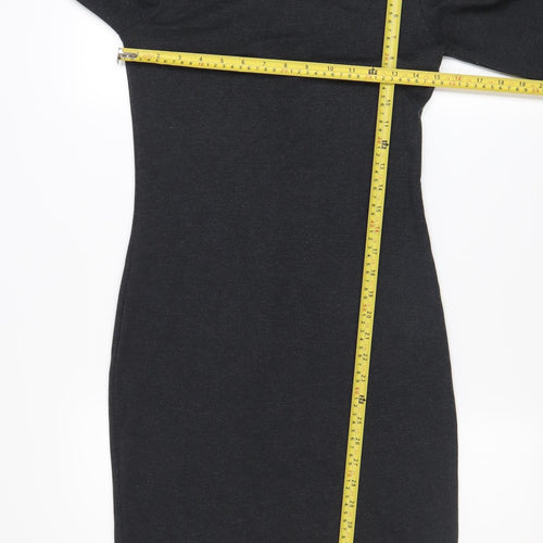 Vero Moda Women Black Bodycon Jersey Dress Size S Long Sleeve