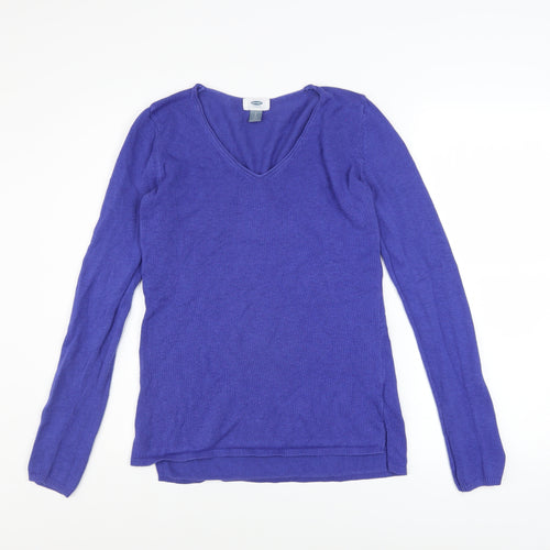 Old Navy Women’s Purple V-Neck Knit Pullover Jumper Size S Tall