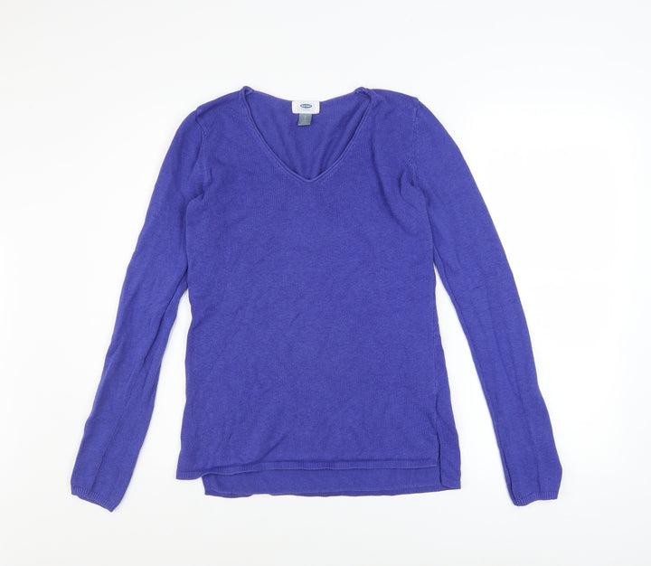 Old Navy Women’s Purple V-Neck Knit Pullover Jumper Size S Tall