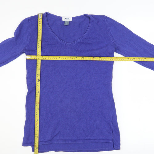Old Navy Women’s Purple V-Neck Knit Pullover Jumper Size S Tall