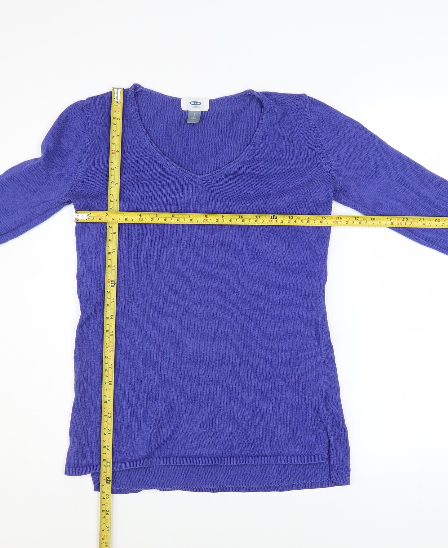 Old Navy Women’s Purple V-Neck Knit Pullover Jumper Size S Tall