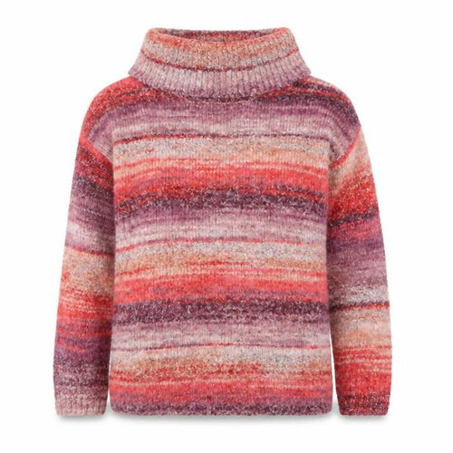 Cotton Traders Women’s Multicoloured Roll Neck Chunky Knit Jumper Size 12