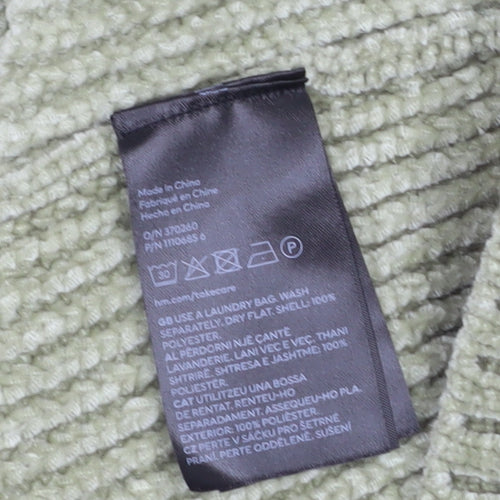 H&M Divided Women’s Green Cold Shoulder High Neck Knit Jumper XS