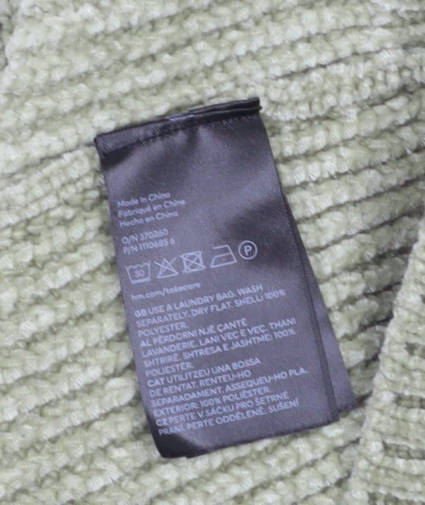 H&M Divided Women’s Green Cold Shoulder High Neck Knit Jumper XS