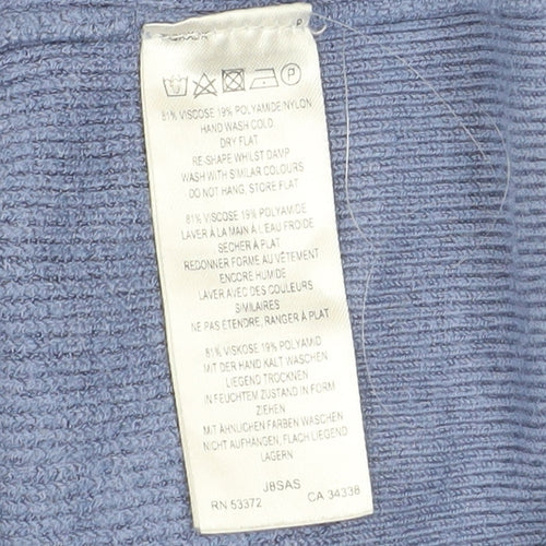Great Plains Women Blue V-Neck Knit Jumper Size 14