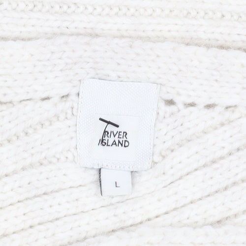 River Island Women’s Ivory Chunky Knit Dolman Jumper Size L