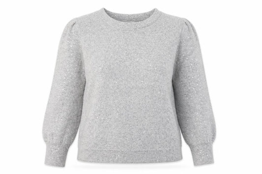 Front view of Next Women’s Grey Sequin Knit Crew Neck Jumper, size UK 14