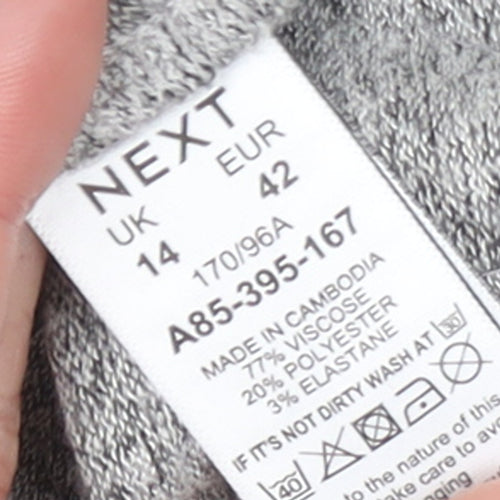 Next Women’s Grey Sequin Knit Crew Neck Jumper Size 14