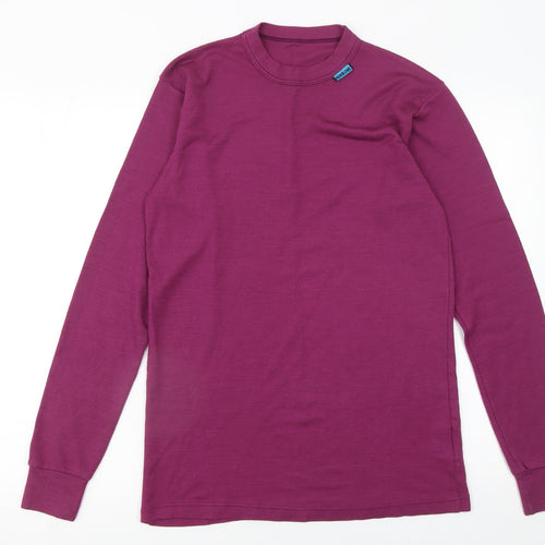 North Cape Womens Purple Long Sleeve Basic Crew Neck T-Shirt XL