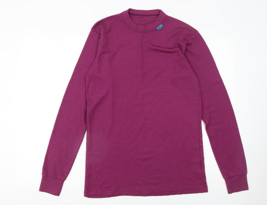 North Cape Womens Purple Long Sleeve Basic Crew Neck T-Shirt XL