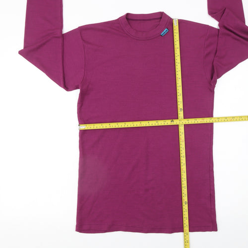 North Cape Womens Purple Long Sleeve Basic Crew Neck T-Shirt XL