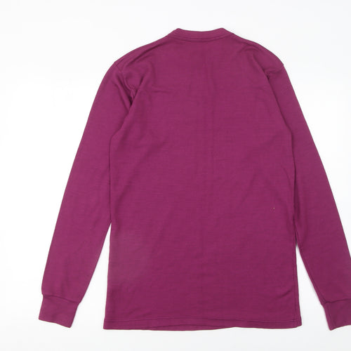 North Cape Womens Purple Long Sleeve Basic Crew Neck T-Shirt XL