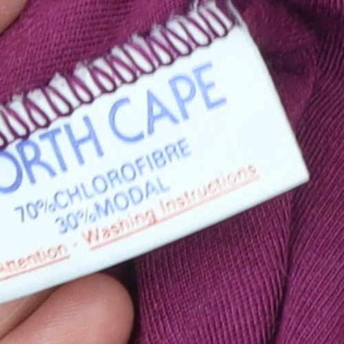 North Cape Womens Purple Long Sleeve Basic Crew Neck T-Shirt XL