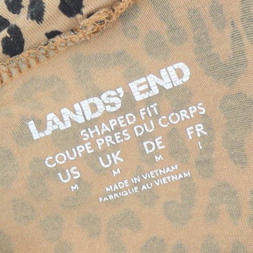 Lands' End Women’s Leopard Print Roll Neck Long Sleeve Top - UK M
