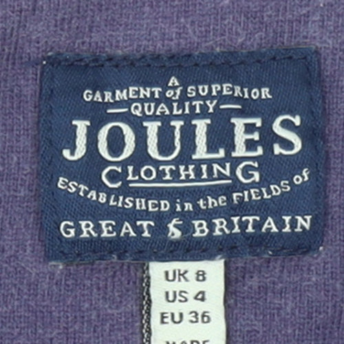 Joules Women’s Blue Floral Stripe Long Sleeve Cotton T-Shirt UK 8
