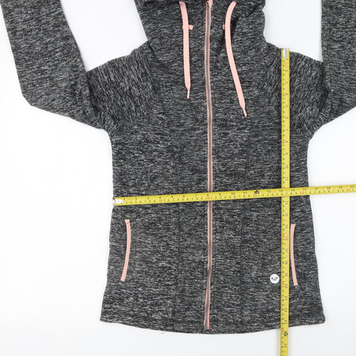 Roxy Women's Grey Full Zip Hoodie Small Polyester Hooded Sweatshirt