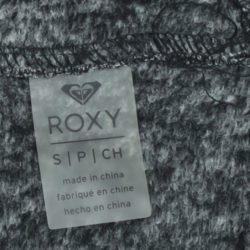Roxy Women's Grey Full Zip Hoodie Small Polyester Hooded Sweatshirt