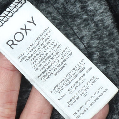 Roxy Women's Grey Full Zip Hoodie Small Polyester Hooded Sweatshirt