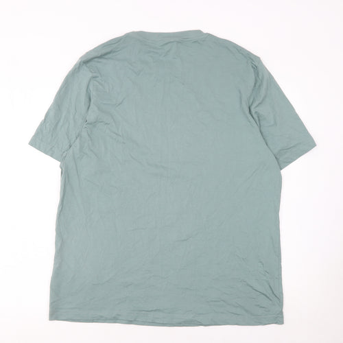Puma Men's Green XL Crew Neck Cotton Logo Sports T-Shirt
