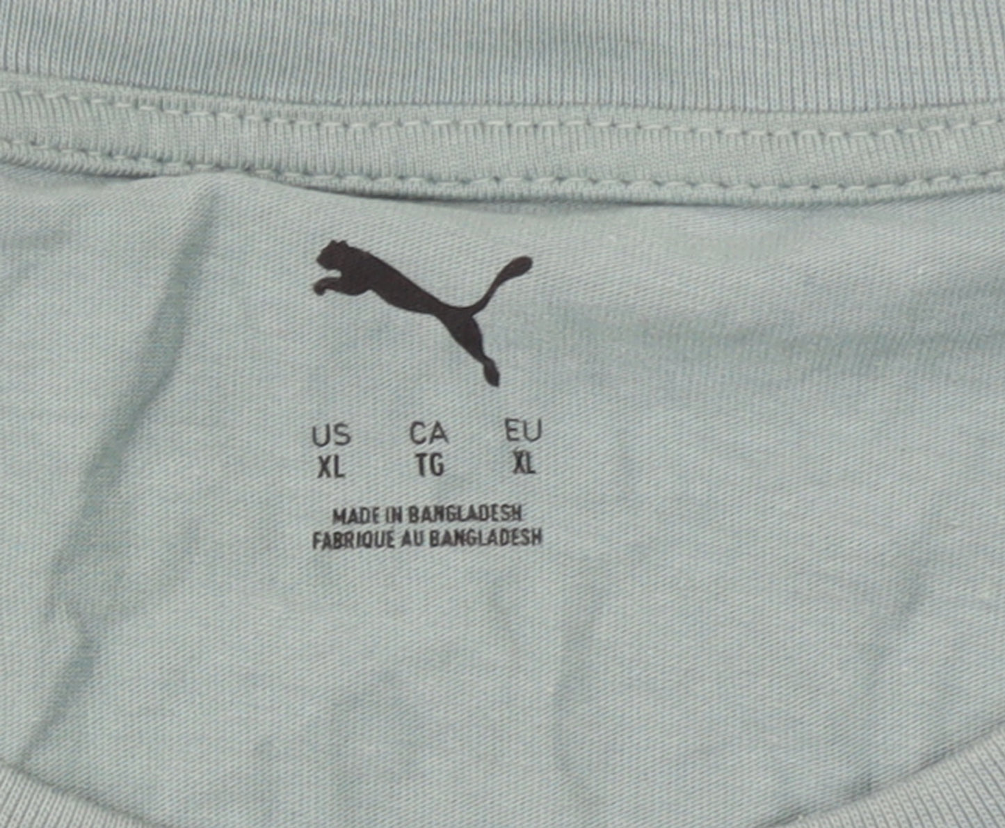 Puma Men's Green XL Crew Neck Cotton Logo Sports T-Shirt