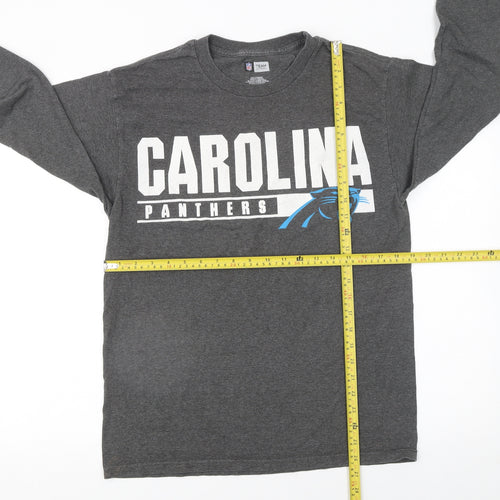 NFL Team Apparel Men’s Grey Carolina Panthers Long Sleeve Graphic T-Shirt Size M